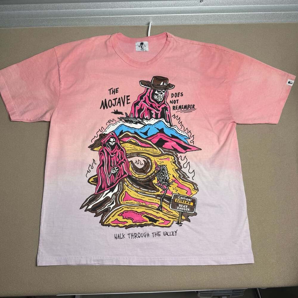 Warren Lotas The Mojave Walk Through The Valley Dip Dye T-Shirt Pink XXL